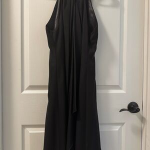 Calvin Klein Gown, Halter Dress with Draped Front & Beaded Neckline  - Size 8